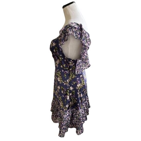 NWT Forever 21 Tiered Purple Floral Print Mini Dress. Size XL - Picture 10 of 13